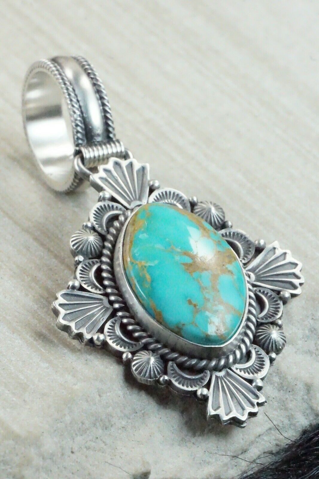 Royston Turquoise and Sterling Silver Pendant - Michael Calladitto