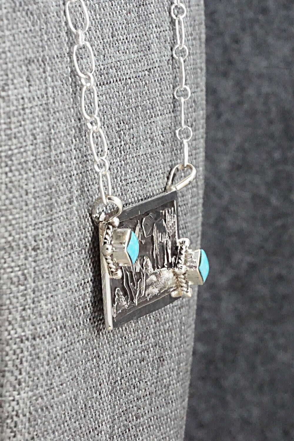 Turquoise & Sterling Silver Necklace - Jeremy Delgarito