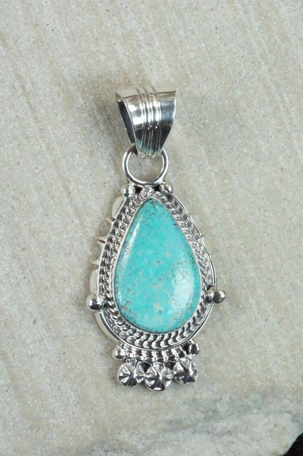 Turquoise & Sterling Silver Pendant - Bobby Platero