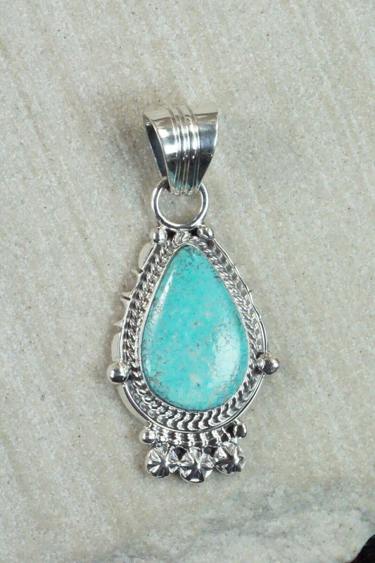 Turquoise & Sterling Silver Pendant - Bobby Platero