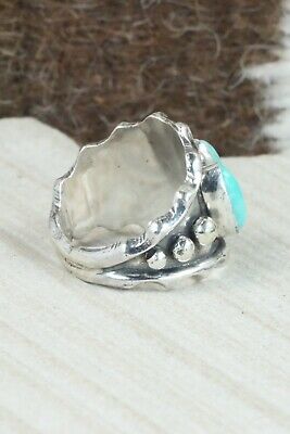 Turquoise & Sterling Silver Ring - Andrew Vandever - Size 8