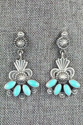 Turquoise & Sterling Silver Earrings - Michael Calladitto - High Lonesome Trading