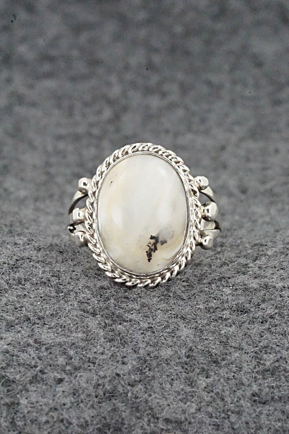 White Buffalo & Sterling Silver Ring - Grace Kenneth - Size 7.5