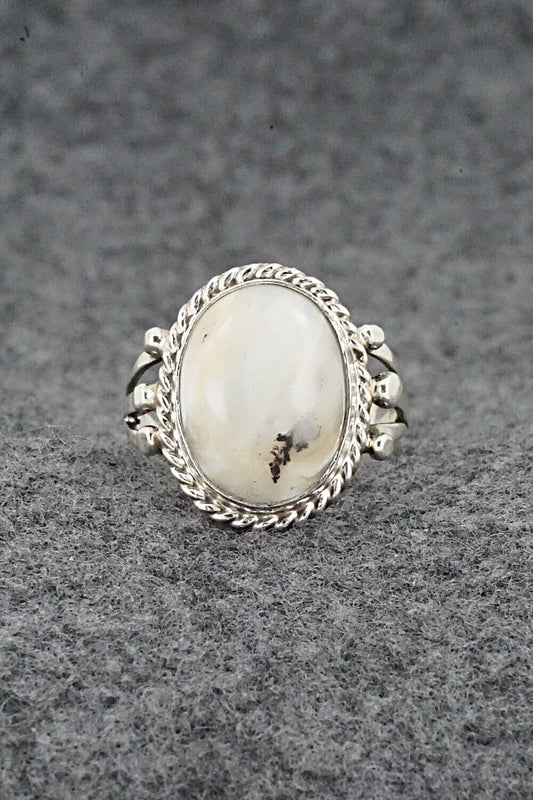 White Buffalo & Sterling Silver Ring - Grace Kenneth - Size 7.5