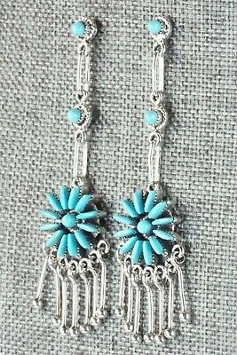 Turquoise & Sterling Silver Earrings - Mildred Ukestine