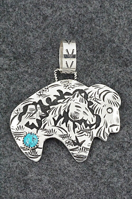 Turquoise & Sterling Silver Pendant - Richard Singer