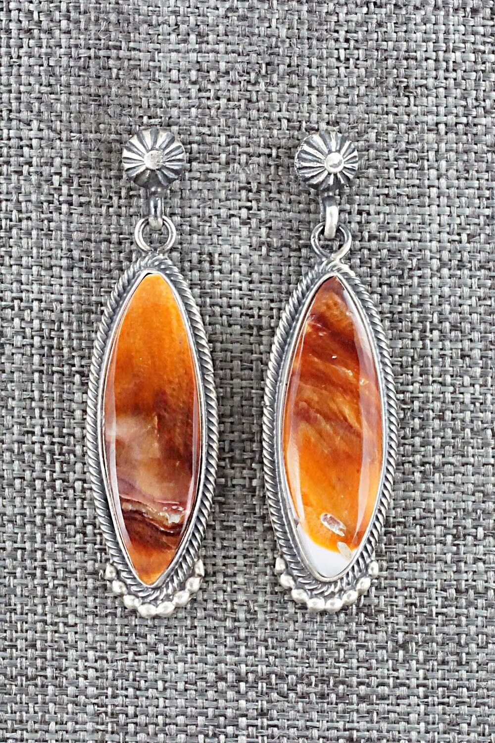 Spiny Oyster & Sterling Silver Earrings - Annie Spencer