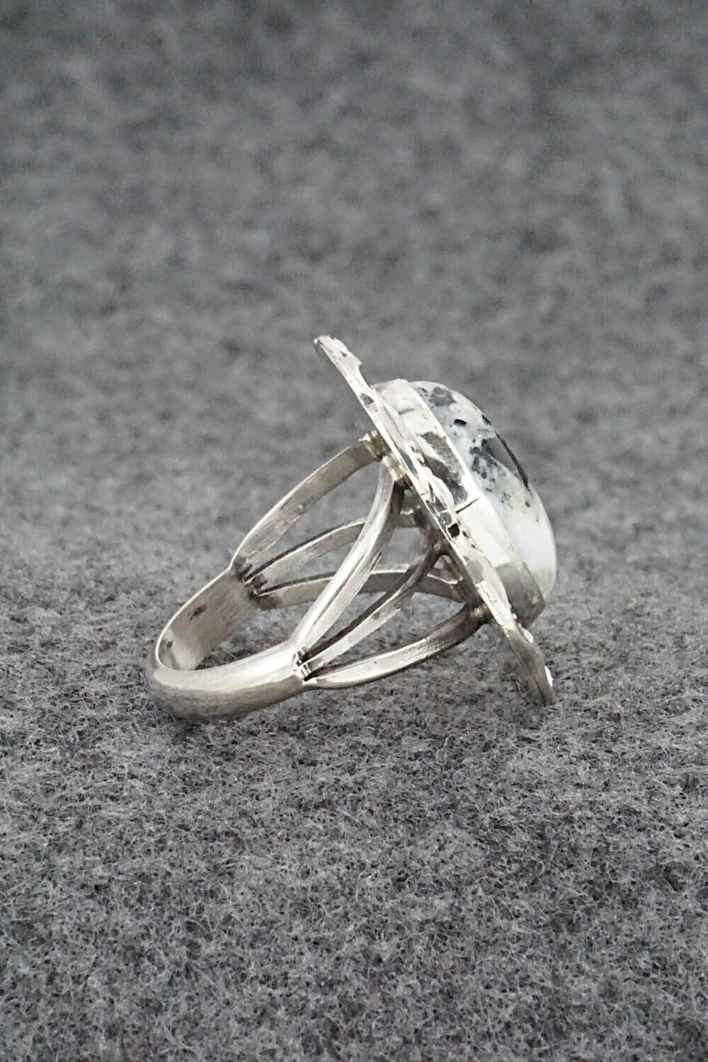 White Buffalo & Sterling Silver Ring - Samuel Yellowhair - Size 7