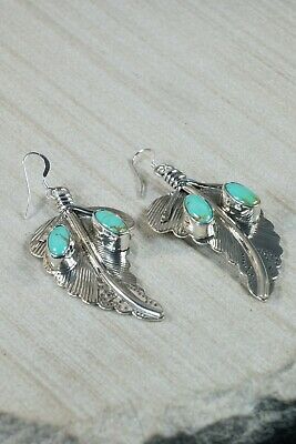 Navajo Turquoise & Sterling Silver Earrings - Daryl Delgarito - High Lonesome Trading