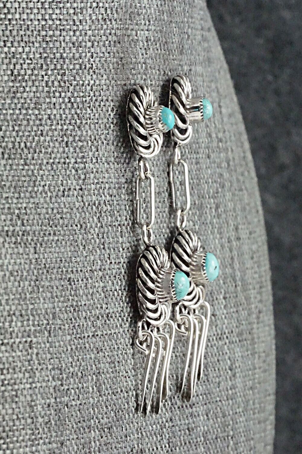 Turquoise & Sterling Silver Earrings - Al Lementino