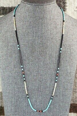 Turquoise, Shell, Coral & Sterling Silver Necklace - Esquipula Tenorio