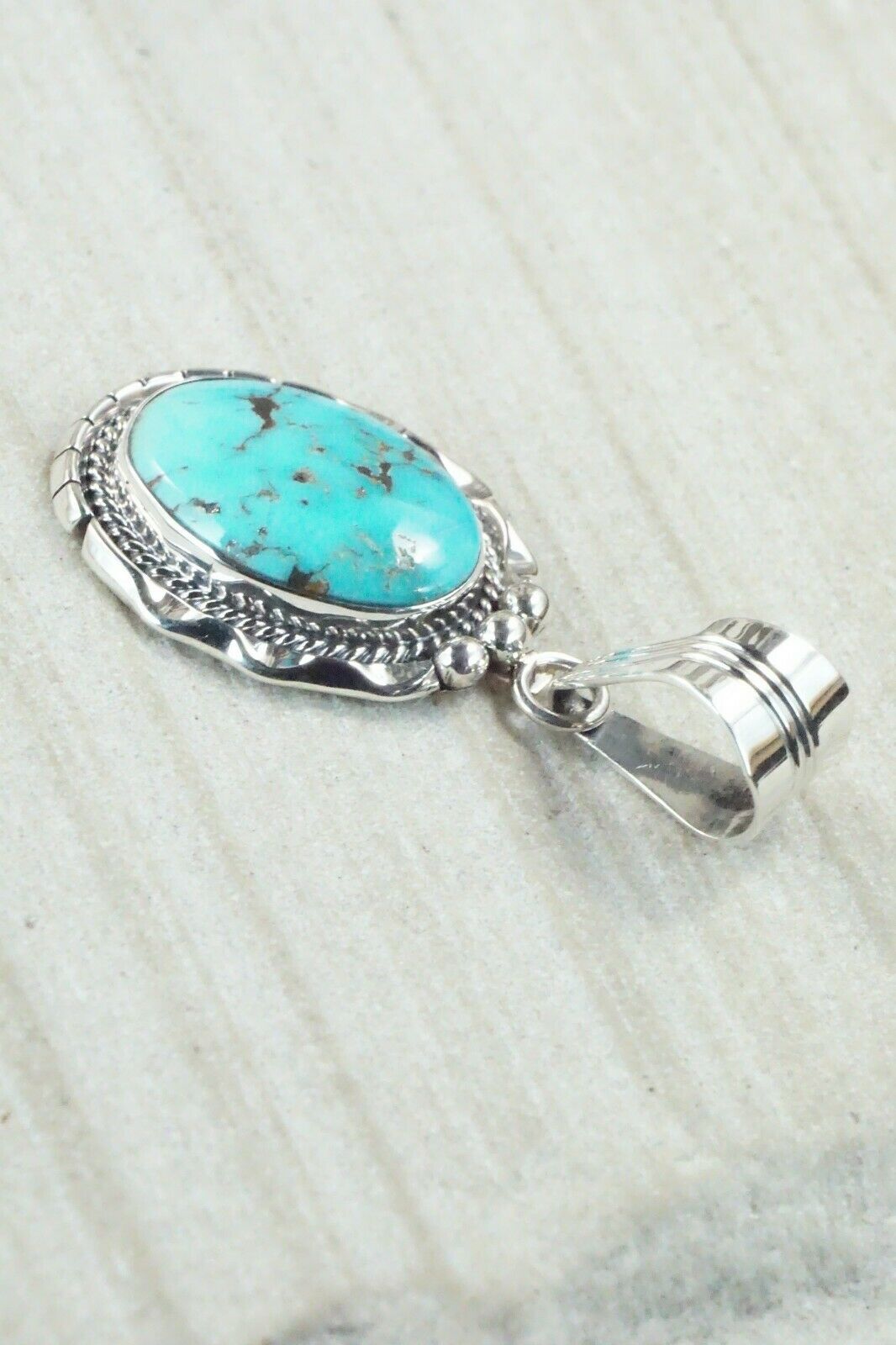 Turquoise & Sterling Silver Pendant - Samuel Yellowhair