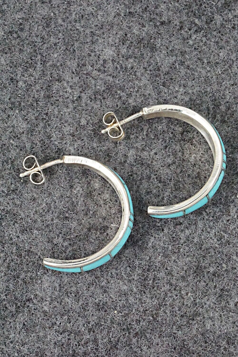 Turquoise & Sterling Silver Earrings - Philbert Chavez