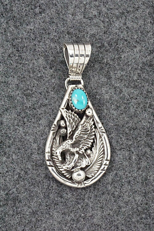 Turquoise & Sterling Silver Pendant - Henry Attakai