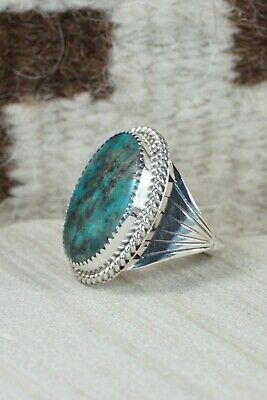 Navajo Turquoise and Sterling Silver Ring - Bobby Platero - 9.5