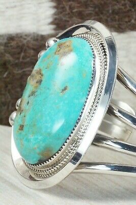 Turquoise & Sterling Silver Bracelet - Leslie Nez