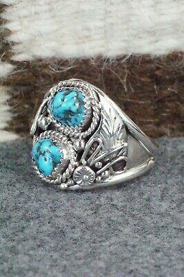 Turquoise & Sterling Silver Ring - Leonard Spencer - Size 12.75 - High Lonesome Trading