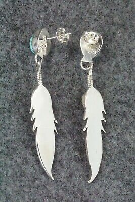 Turquoise, Coral & Sterling Silver Earrings - Annie Spencer