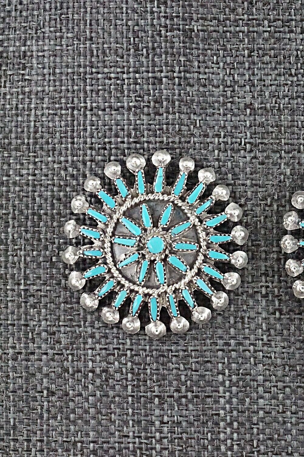 Turquoise & Sterling Silver Earrings - Vincent Johnson