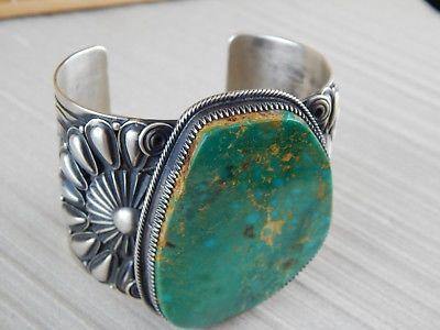 Navajo Turquoise & Sterling Silver Bracelet - Derrick Gordon - High Lonesome Trading