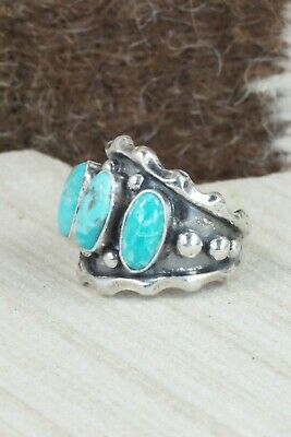 Turquoise & Sterling Silver Ring - Andrew Vandever - Size 6.75