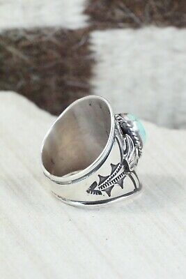 Turquoise & Sterling Silver Ring - Derrick Gordon - Size 9.75