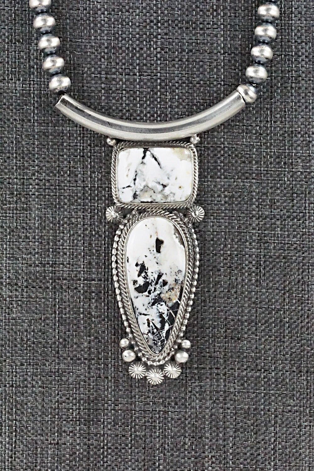 White Buffalo & Sterling Silver Necklace - Tom Lewis