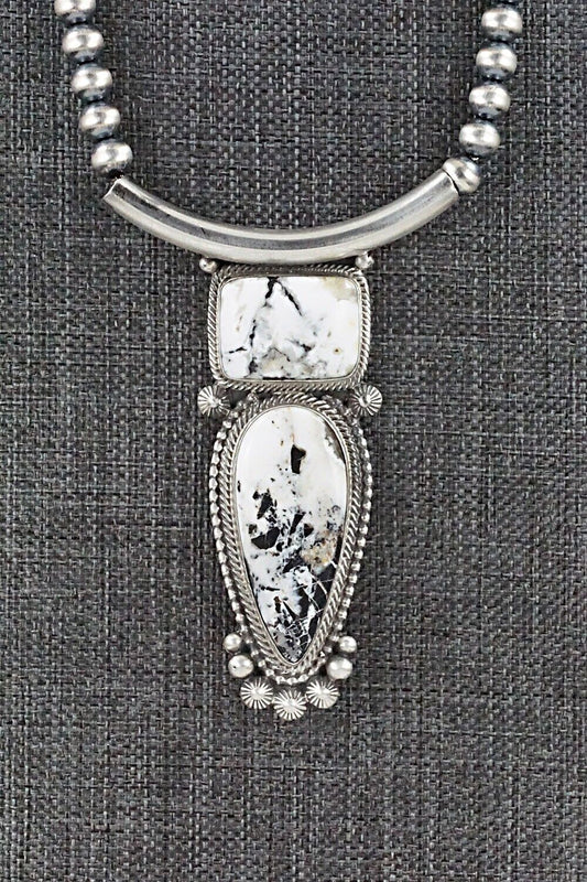 White Buffalo & Sterling Silver Necklace - Tom Lewis