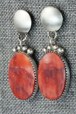Spiny Oyster and Sterling Silver Earrings - Selina Warner