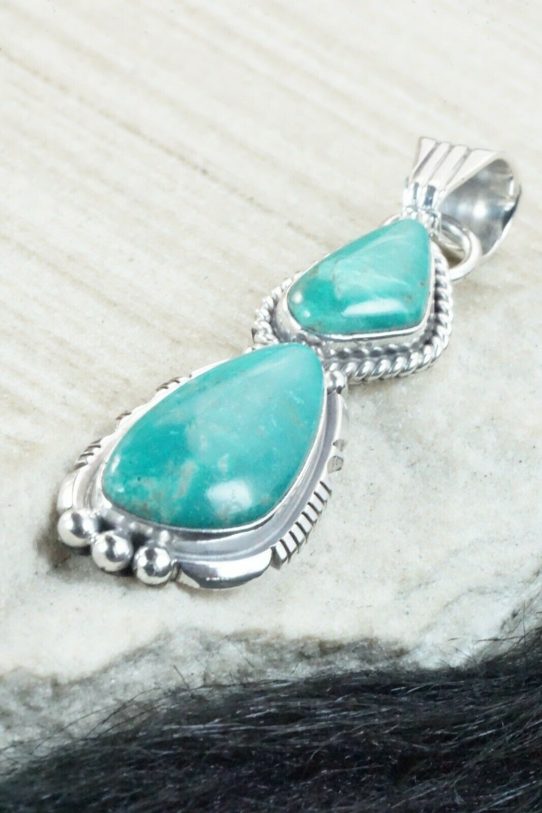 Turquoise & Sterling Silver Pendant - Marita Benally