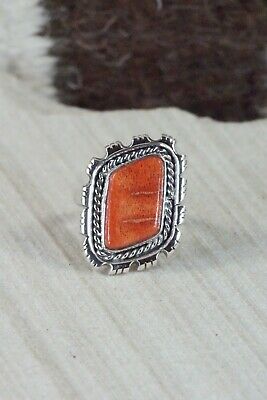 Spiny Oyster and Sterling Silver Ring - Andrew Vandever - Size 6.5