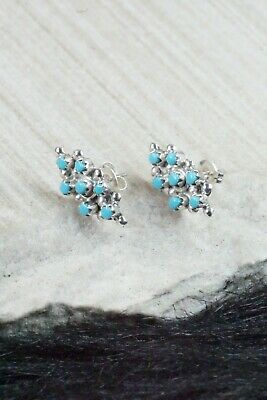Turquoise & Sterling Silver Earrings - Chris Hannaweeke
