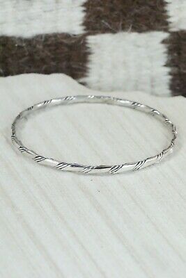 Navajo Sterling Silver Bangle - Elaine Tahe