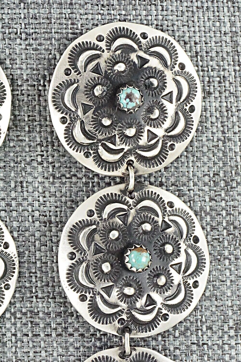 Turquoise & Sterling Silver Earrings - Leander Tahe