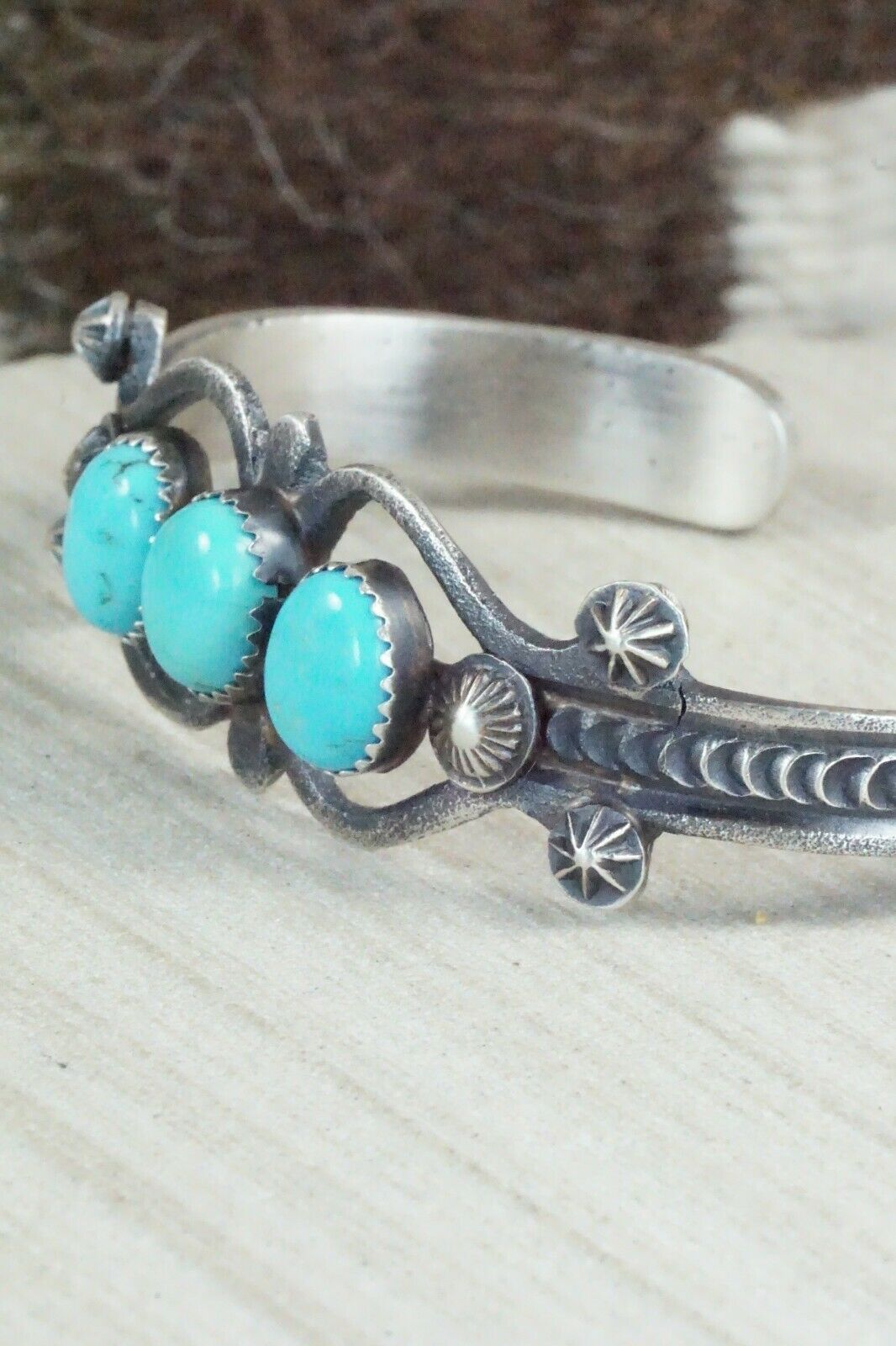 Turquoise and Sterling Silver Bracelet - Eva & Linberg Billah