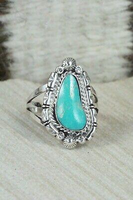 Turquoise and Sterling Silver Ring - Andrew Vandever - Size 8 - High Lonesome Trading