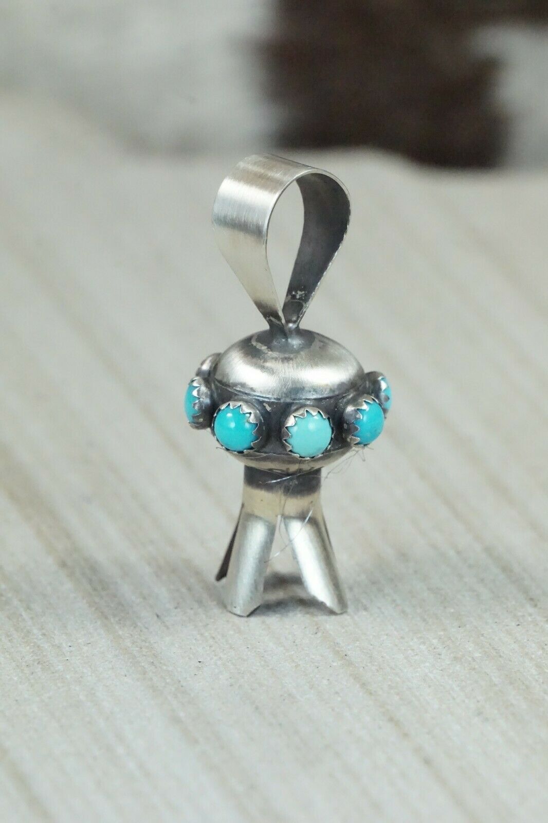 Turquoise & Sterling Silver Blossom Pendant - Monica Smith - High Lonesome Trading