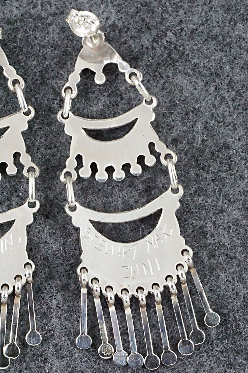 Coral & Sterling Silver Earrings - Stewart Nakatewa