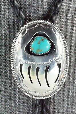 Turquoise & Sterling Silver Bolo Tie - Wilbert Muskett Sr. - High Lonesome Trading