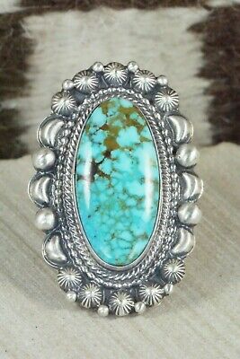 Turquoise & Sterling Silver Ring - Tom Lewis - Size 7.75