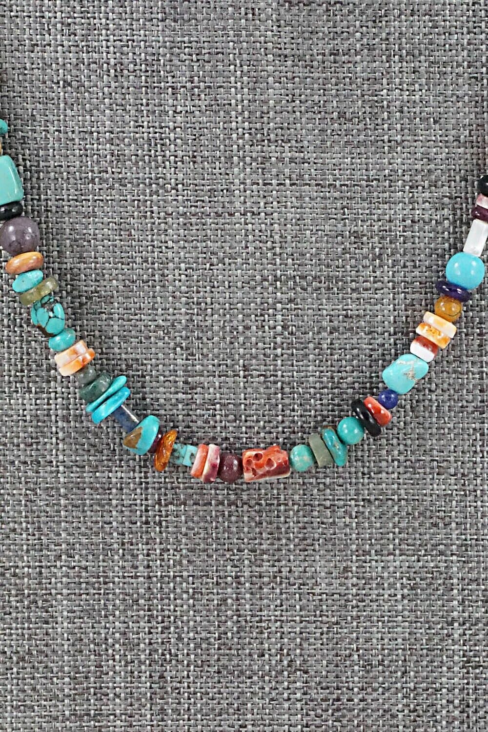 Multi Stone and Sterling Silver Necklace - Helen Tsosie