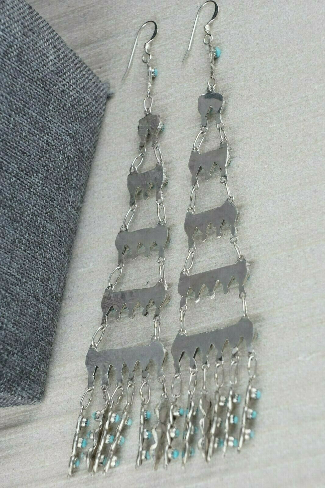 Zuni Turquoise and Sterling Silver Earrings - Waylon Johnson - High Lonesome Trading