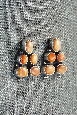 Spiny Oyster and Sterling Silver Earrings - Renelle Perry