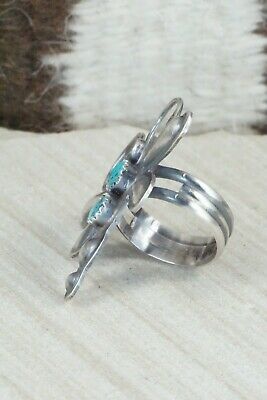 Turquoise and Sterling Silver Ring - Tim Yazzie - 7.75
