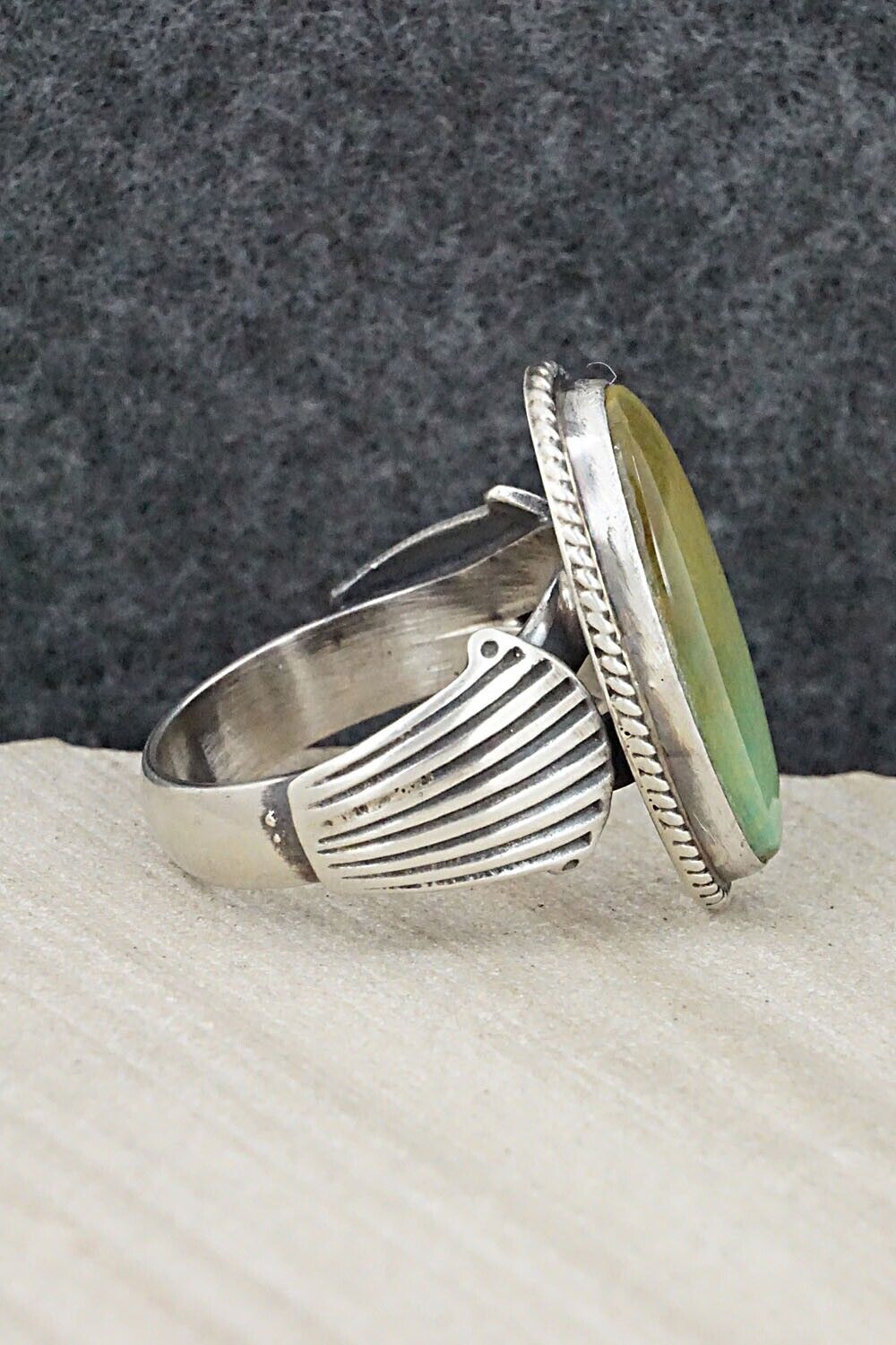 Turquoise & Sterling Silver Ring - Bobby Platero - Size 12.75
