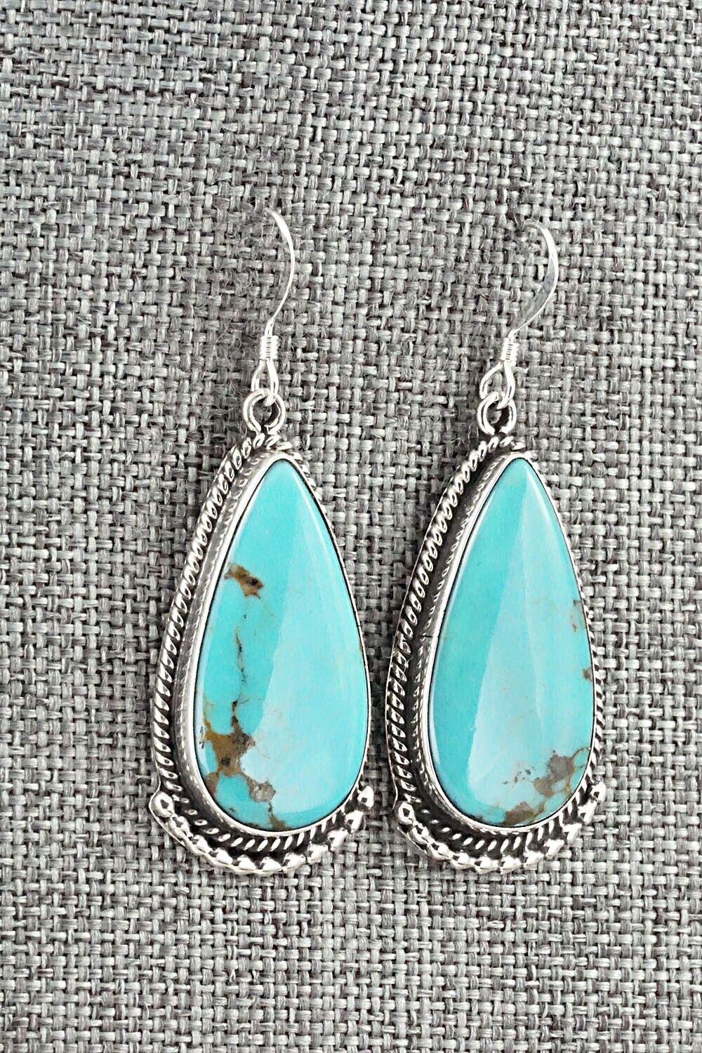 Turquoise & Sterling Silver Earrings - Verdie Betone