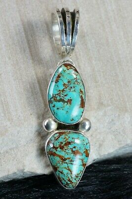 Navajo Turquoise and Sterling Silver Pendant - Rick Martinez