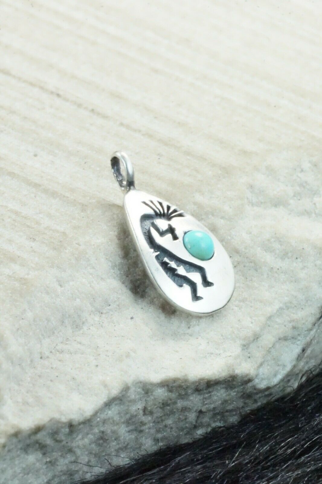 Turquoise and Sterling Silver Pendant - Genevieve Francisco