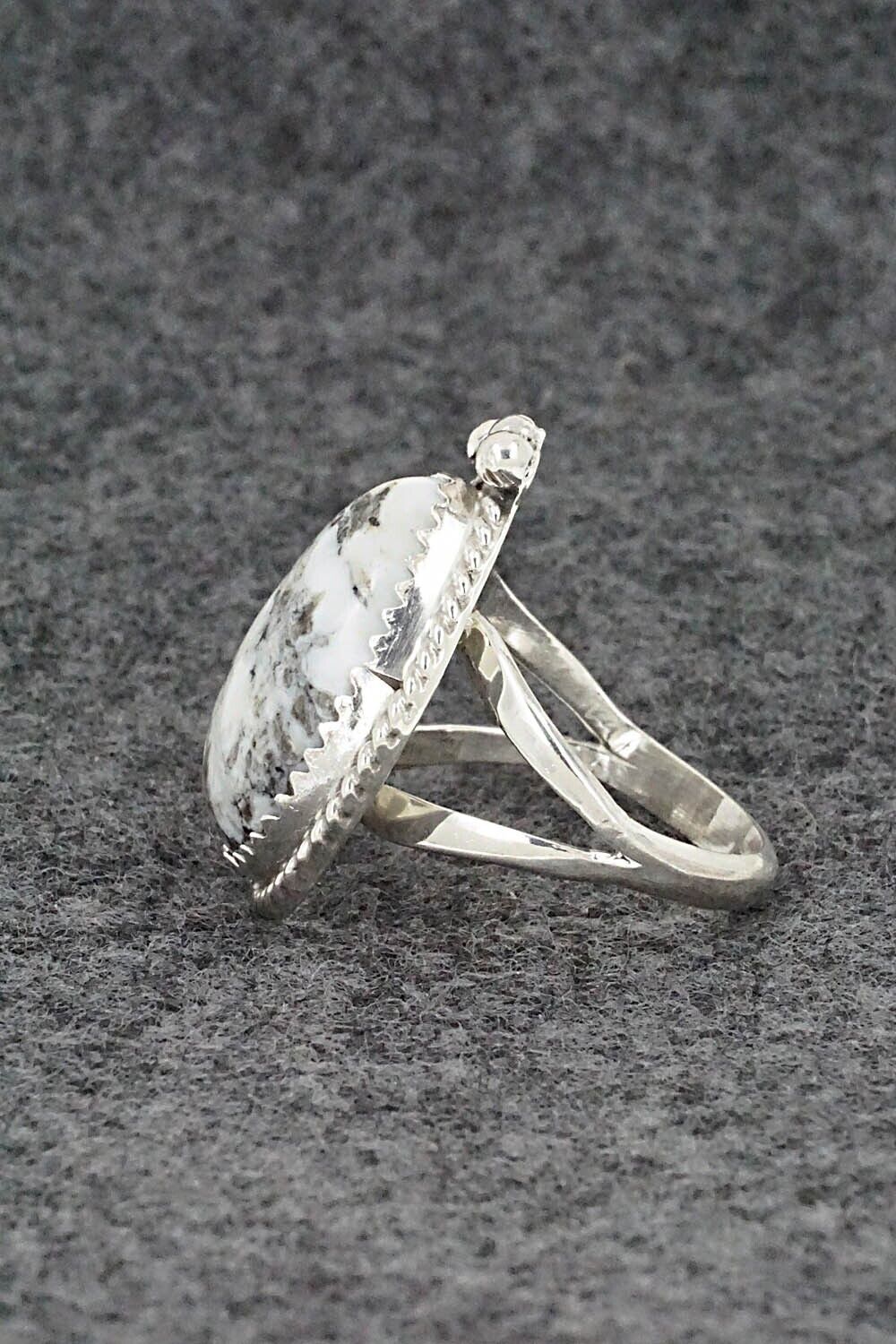 White Buffalo & Sterling Silver Ring - Robert Martinez - Size 5.5