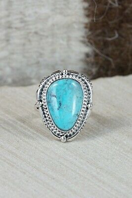 Navajo Turquoise & Sterling Silver Ring - Daniel Benally - Size 7